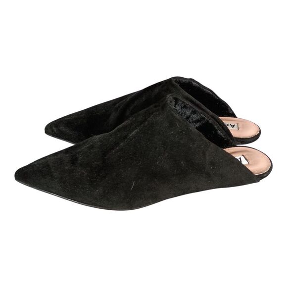 Acne Studios Slides Mules Pointed Toe Kitten Heel Fur Lined Suede Black 35/US 5 - Picture 7 of 11